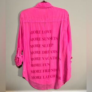 Sundry Pink Vacation Button-Down Shirt or beach cover up